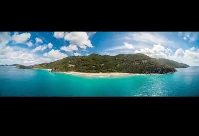 a small island in the middle of the ocean at Lowena Cottage in Tortola Island