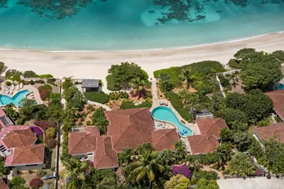 an aerial view of a resort with a pool at BEACHCOMBER VILLA in Virgin Gorda